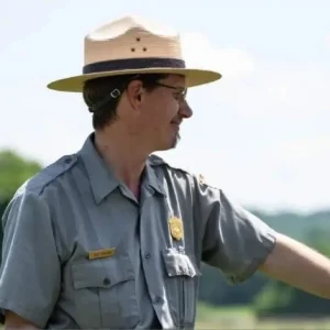 Profile view of Ranger Matthew Borders in NPS uniform.